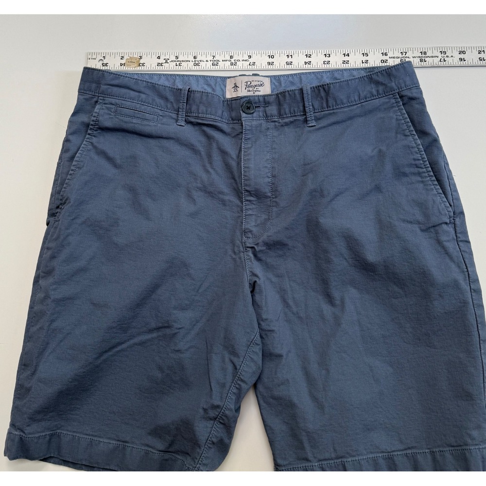 Original Penguin‎ Mens Blue Chino Shorts Size 36 Flat Front Munsingwear Casual